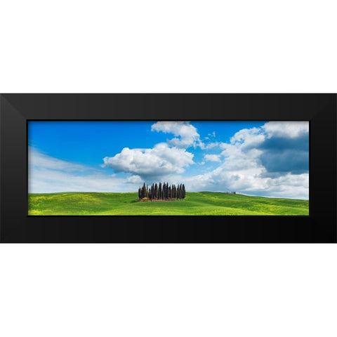 Cypresses- Val dOrcia- Tuscany Black Modern Wood Framed Art Print by Krahmer, Frank