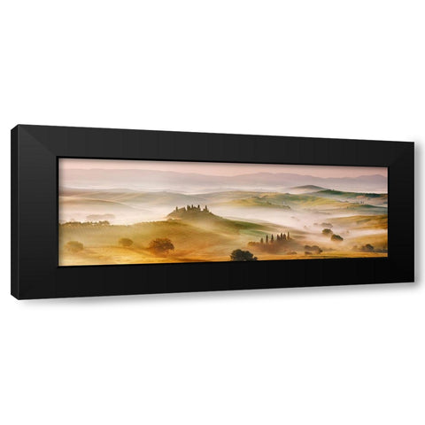 Val dOrcia panorama- Siena- Tuscany Black Modern Wood Framed Art Print by Krahmer, Frank