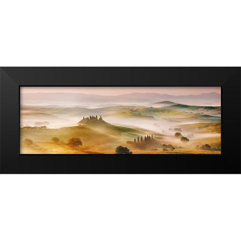 Val dOrcia panorama- Siena- Tuscany Black Modern Wood Framed Art Print by Krahmer, Frank
