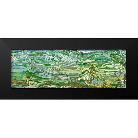 Rice Terraces- Yunnan- China Black Modern Wood Framed Art Print by Krahmer, Frank