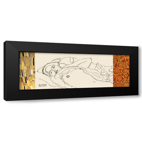 Deco Woman I Black Modern Wood Framed Art Print with Double Matting by Klimt, Gustav