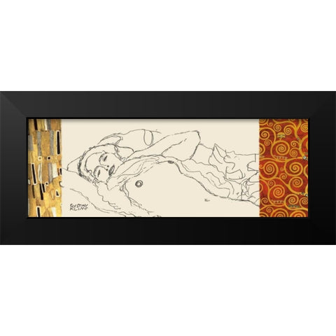 Deco Woman I Black Modern Wood Framed Art Print by Klimt, Gustav