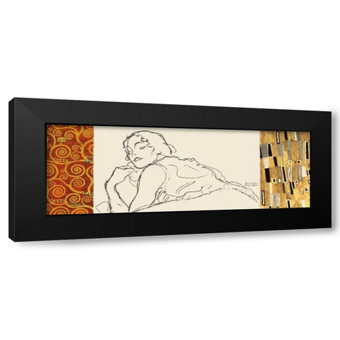 Deco Woman II Black Modern Wood Framed Art Print with Double Matting by Klimt, Gustav