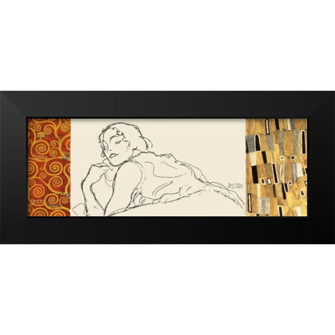 Deco Woman II Black Modern Wood Framed Art Print by Klimt, Gustav