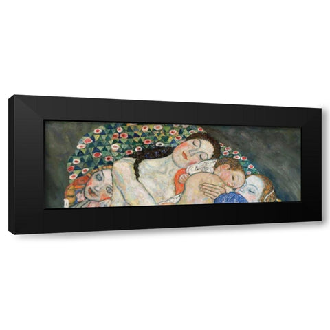Death and Life Black Modern Wood Framed Art Print with Double Matting by Klimt, Gustav