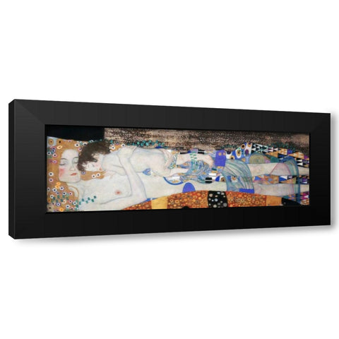 The Three Ages of Woman Black Modern Wood Framed Art Print by Klimt, Gustav