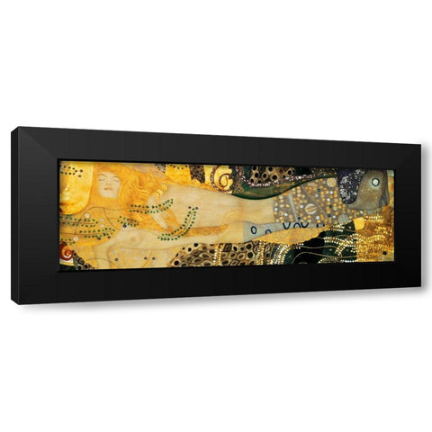 Water Serpents I Black Modern Wood Framed Art Print with Double Matting by Klimt, Gustav