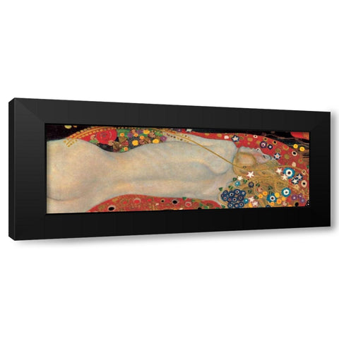 Sea Serpents I Black Modern Wood Framed Art Print with Double Matting by Klimt, Gustav