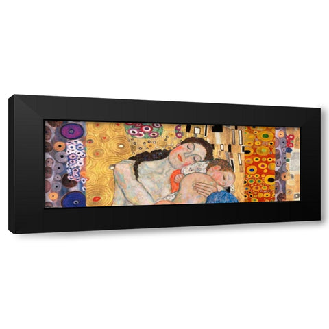 Deco Panel-Death and Life Black Modern Wood Framed Art Print with Double Matting by Klimt, Gustav