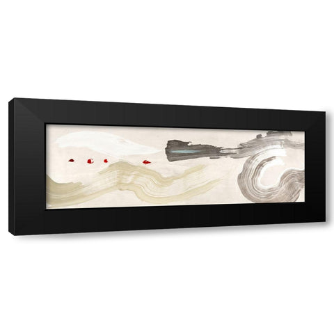 Vibrating Waves Black Modern Wood Framed Art Print with Double Matting by Ikeda, Haru