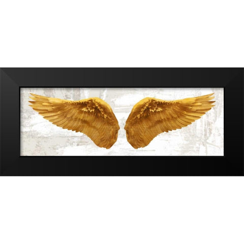 Angel Wings (Gold II) Black Modern Wood Framed Art Print by Joannoo