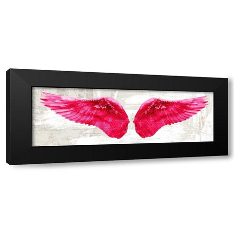 Angel Wings (Pink) Black Modern Wood Framed Art Print with Double Matting by Joannoo