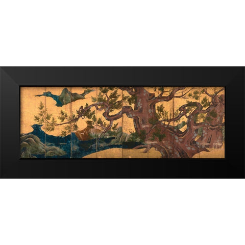 Tree in the Clouds Black Modern Wood Framed Art Print by Eitoku, Kano