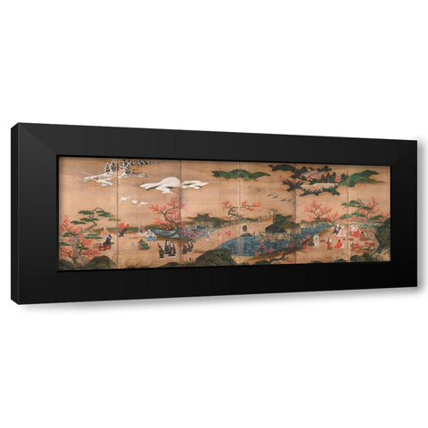 Maple Viewers Black Modern Wood Framed Art Print by Hideyori, Kano