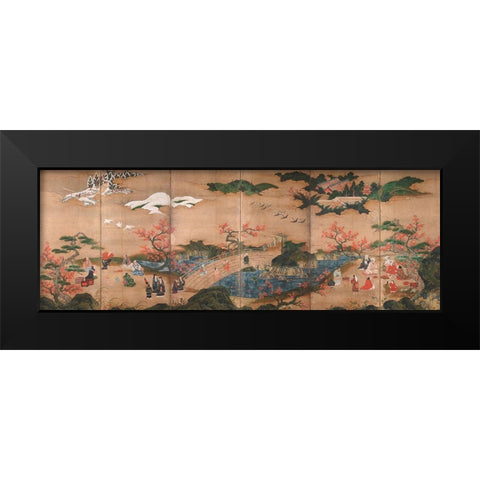 Maple Viewers Black Modern Wood Framed Art Print by Hideyori, Kano