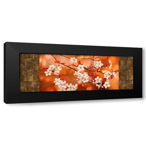 Orange Sakura Black Modern Wood Framed Art Print by Thomlinson, Jenny