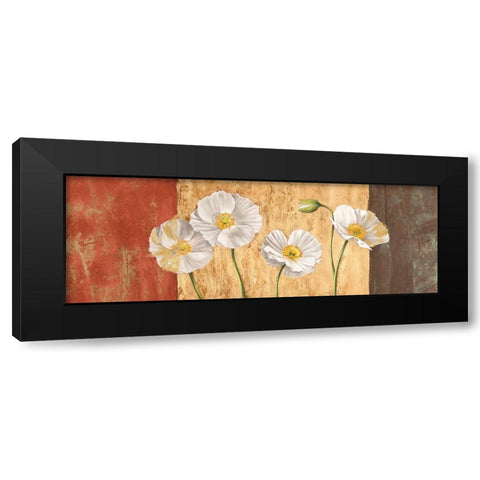Poppies on Smooth Background Black Modern Wood Framed Art Print with Double Matting by Jenny, Thomlinson