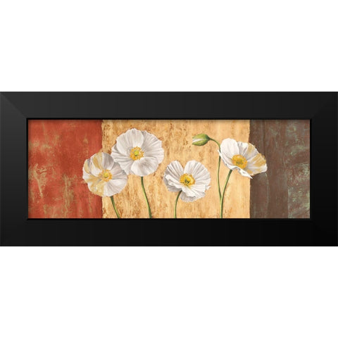 Poppies on Smooth Background Black Modern Wood Framed Art Print by Jenny, Thomlinson