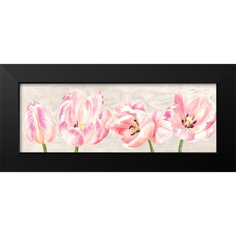 Classic Tulips Black Modern Wood Framed Art Print by Jenny, Thomlinson
