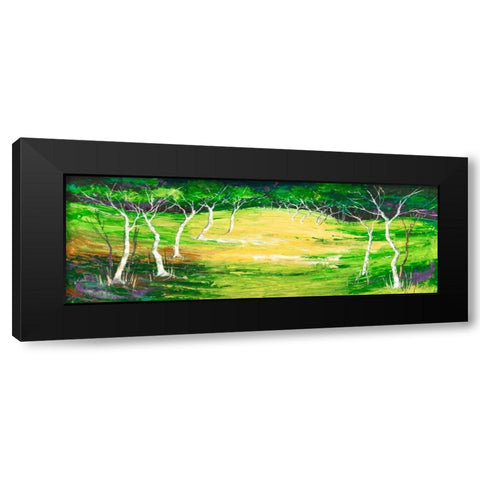 Foresta verde Black Modern Wood Framed Art Print with Double Matting by Lucas