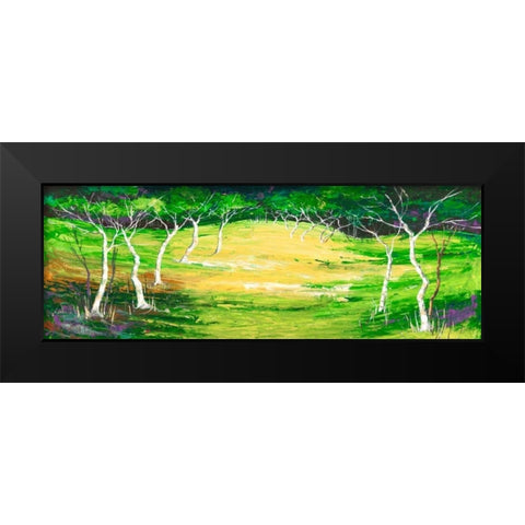 Foresta verde Black Modern Wood Framed Art Print by Lucas