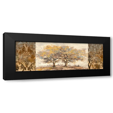 Golden trees Black Modern Wood Framed Art Print by Lucas