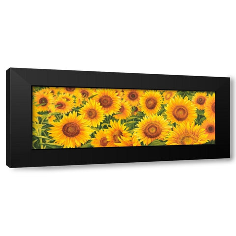 Field of Sunflowers Black Modern Wood Framed Art Print with Double Matting by Villa, Luca