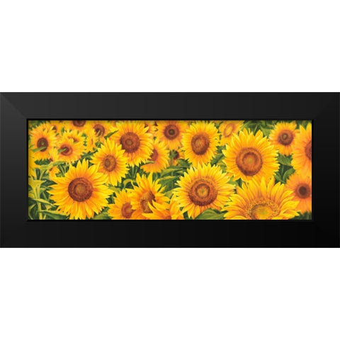 Field of Sunflowers Black Modern Wood Framed Art Print by Villa, Luca