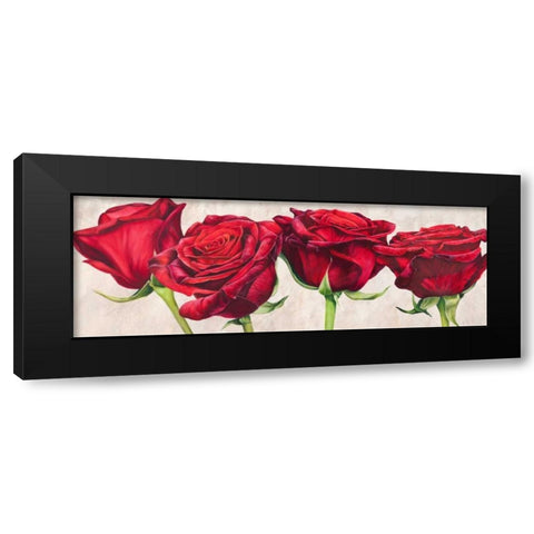 Rose romantiche Black Modern Wood Framed Art Print with Double Matting by Villa, Luca