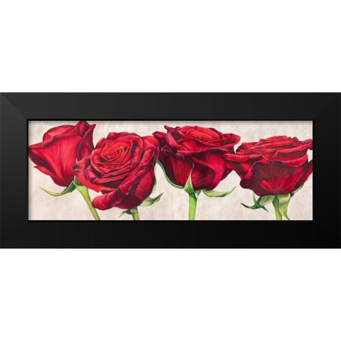 Rose romantiche Black Modern Wood Framed Art Print by Villa, Luca