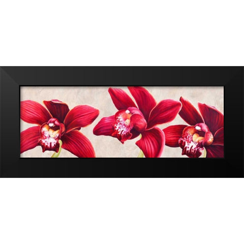 Eleganti orchidee Black Modern Wood Framed Art Print by Villa, Luca