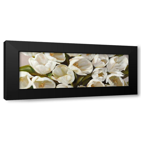 Tulipani bianchi Black Modern Wood Framed Art Print with Double Matting by Sanna, Leonardo