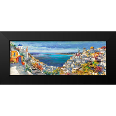 Santorini Black Modern Wood Framed Art Print by Florio, Luigi