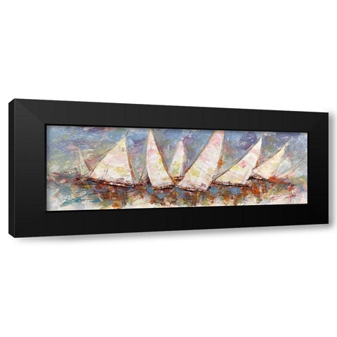 Regata al mattino Black Modern Wood Framed Art Print by Florio, Luigi