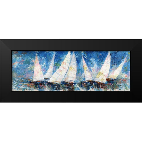 Regata verso sera Black Modern Wood Framed Art Print by Florio, Luigi