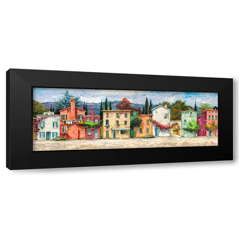 Paese italiano Black Modern Wood Framed Art Print by Luigi, Florio