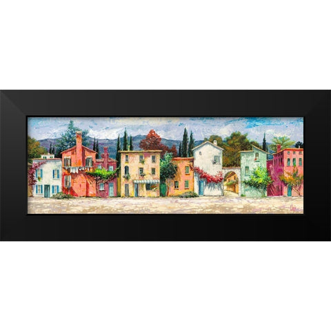 Paese italiano Black Modern Wood Framed Art Print by Luigi, Florio