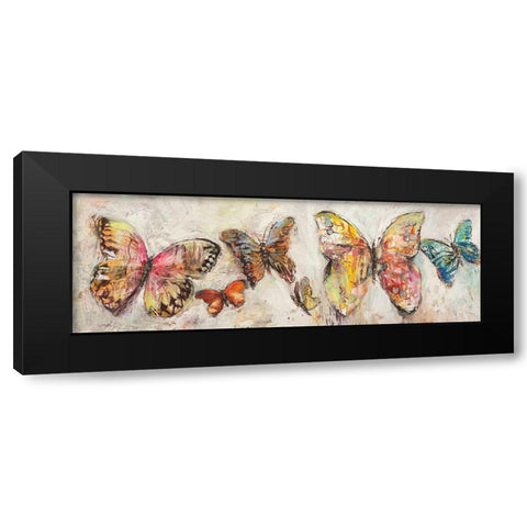 Farfalle in volo Black Modern Wood Framed Art Print with Double Matting by Florio, Luigi