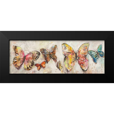 Farfalle in volo Black Modern Wood Framed Art Print by Florio, Luigi