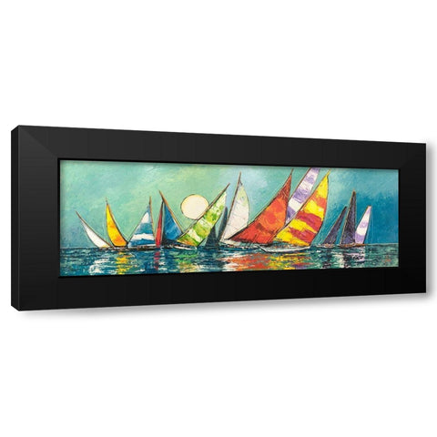 Regata al chiar di Luna I Black Modern Wood Framed Art Print by Florio, Luigi