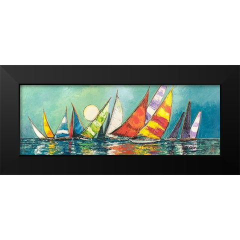 Regata al chiar di Luna I Black Modern Wood Framed Art Print by Florio, Luigi