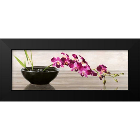 Orchid Arrangement Black Modern Wood Framed Art Print by Mills, Shin