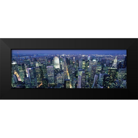 Fifth avenue and Midtown Manhattan, NYC (detail) Black Modern Wood Framed Art Print by Setboun, Michel