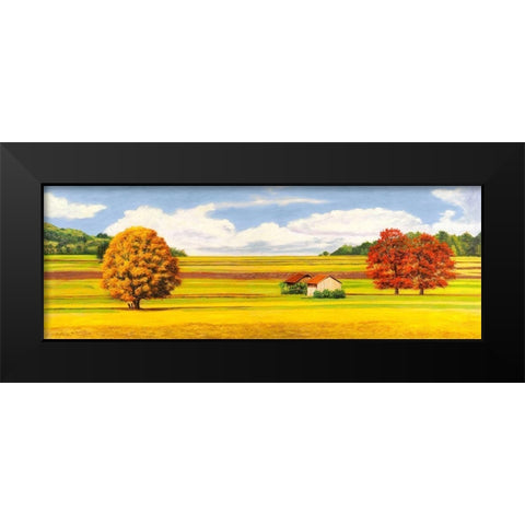 Pianure serene Black Modern Wood Framed Art Print by Angelo, Masera