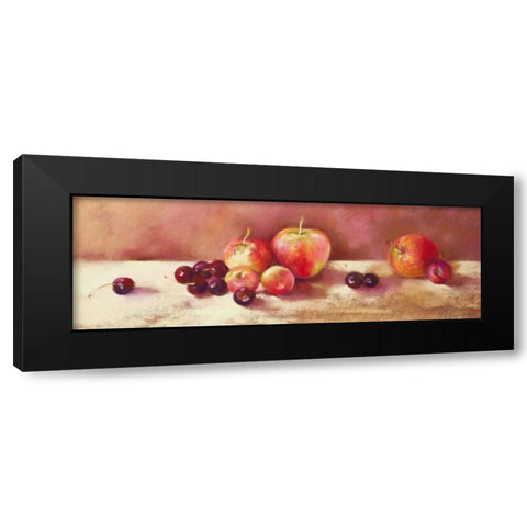 Cherries and Apples Black Modern Wood Framed Art Print by Whatmore, Nel