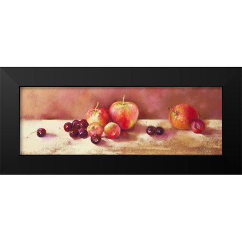 Cherries and Apples Black Modern Wood Framed Art Print by Whatmore, Nel