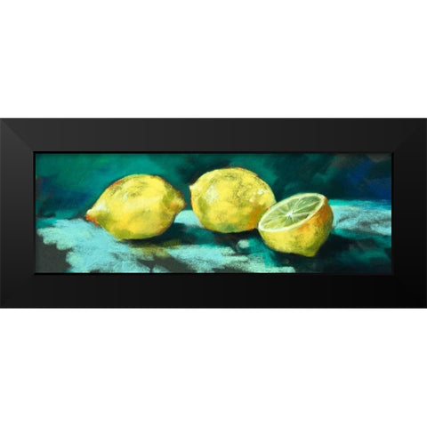 Lemons Black Modern Wood Framed Art Print by Whatmore, Nel