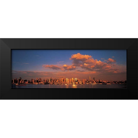 Midtown Manhattan Skyline NYC Black Modern Wood Framed Art Print by Berenholtz, Richard