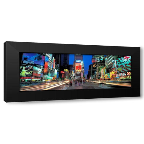 Times Square facing North NYC Black Modern Wood Framed Art Print by Berenholtz, Richard