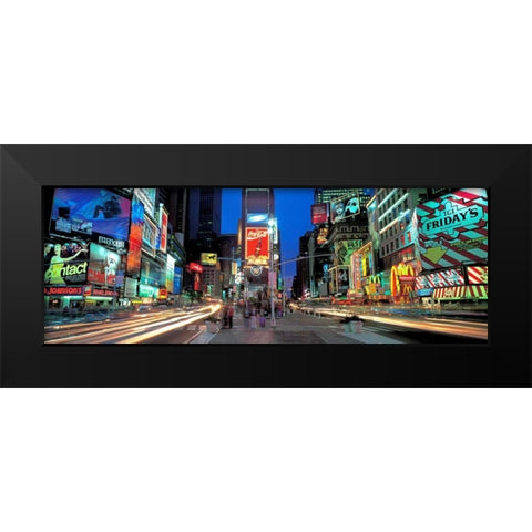 Times Square facing North NYC Black Modern Wood Framed Art Print by Berenholtz, Richard